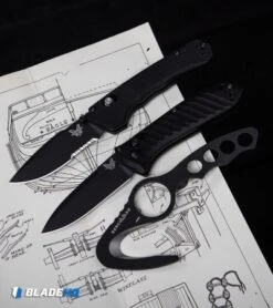 Benchmade 5750BK Mini Presidio II Automatic Knife (3.2" Black) -Adventure Knife Shop Benchmade 10 BLK Rescue Hook Safety Cutter Black Molded Sheath BHQ 51404 kp plans web