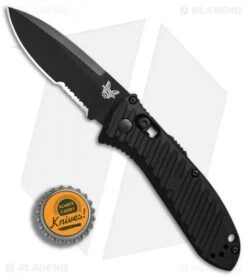 Benchmade 5750SBK Mini Presidio II Automatic Knife (3.2" Black Serr) -Adventure Knife Shop Benchmade 5750 SBK Mini Presidio II black serr BHQ 78772 er bottlecap
