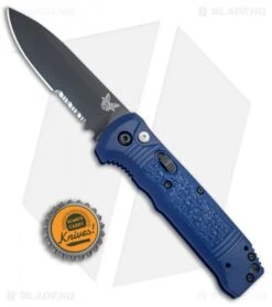 Benchmade 4400SBK-1 Casbah Automatic Knife Blue Grivory (3.4" Black Serr) -Adventure Knife Shop Benchmade Casbah Blue Grivory Black Serr 4400SBK 1 BHQ 51634 jr bottlecap 2