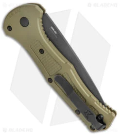 Benchmade Claymore Automatic Knife OD Green Grivory (3.6" Black) 9070BK-1 -Adventure Knife Shop Benchmade Claymore Auto OD Green Grivory Black 9070BK 1 BHQ 137240 jr side