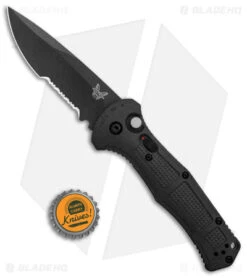 Benchmade Claymore Automatic Knife Black Grivory (3.6" Black Serr) 9070SBK -Adventure Knife Shop Benchmade Claymore Auto Ranger Black Grivory Black Serr 9070SBK 1 BHQ 118570 jr bottlecap