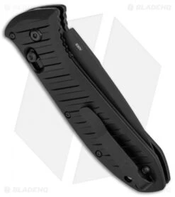 Benchmade 5700SBK Auto Presidio II Automatic Knife (3.7" Black Serr) -Adventure Knife Shop Benchmade Presidio II AXIS Black Serr Auto 5700SBK BHQ 51642 jr side