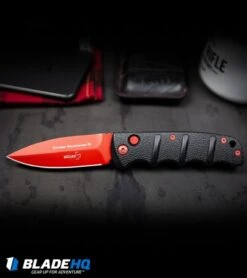 Boker Black Widow Kalashnikov Dagger Automatic Knife (3.25" Red D2) -Adventure Knife Shop Boker Black Widow Kalashnikov Dagger Automatic Knife Red BHQ92706 kp steel web