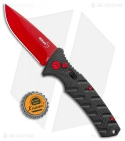 Boker Black Widow Strike Drop Point Automatic Knife Black (3.25" Red D2) -Adventure Knife Shop Boker Black Widow Strike Drop DP Black Red 01BO434NSOI BHQ 97030 jr bottlecap