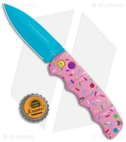 Boker Dessert Warrior Kalashnikov Dagger Automatic Knife (3.25" Blue) Donut -Adventure Knife Shop Boker Dessert Warrior Kalashnikov Dagger Auto Donut Blue 01KALS72NSOI BHQ 108010 jr bottlecap