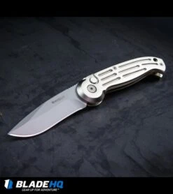 Boker Magnum Drop Point Automatic Knife Champagne (3.25" Bead Blast) 01BO007 9 Boker Magnum Drop Point Automatic Knife Champagne (3.25" Bead Blast) 01BO007 -Adventure Knife Shop Boker Magnum Champagne Automatic Knife Bead Blast Plain BP0065 kp