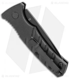 Boker Mini Strike Automatic Knife Black Aluminum (2.6" Black D2) -Adventure Knife Shop Boker Mini Strike Auto Black Black 01BO436NSOI BHQ 99629 jr side