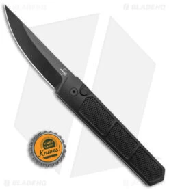 Boker Plus Kwaiken Grip Automatic Knife Black Aluminum (3.3" Black D2) -Adventure Knife Shop Boker Plus Kwaiken Grip Auto Black Aluminum Black BHQ 175283 jr bottlecap