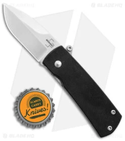 Boker Plus Shamsher Automatic Liner Lock Knife Black G-10 (1.9" Satin) 01BO361 -Adventure Knife Shop Boker Plus Shamsher Auto LL Black G 10 Satin BHQ 139170 jr bottlecap