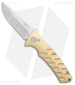 Boker Plus Strike Brass Automatic Knife (3.25" Stonewash)