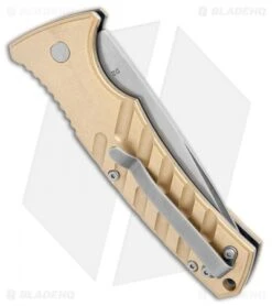 Boker Plus Strike Brass Automatic Knife (3.25" Stonewash) -Adventure Knife Shop Boker Plus Strike Brass Auto SW 01BO399NSOI BHQ 107937 jr side
