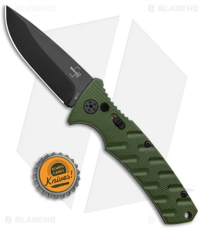 Boker Plus Strike Drop Point Automatic Knife OD Green (3.25" Black D2) 4 Boker Plus Strike Drop Point Automatic Knife OD Green (3.25" Black D2) - Image 4