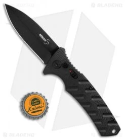 Boker Plus Strike Dagger Automatic Knife Black (3.25" Black D2) -Adventure Knife Shop Boker Plus Strike Dagger Auto Black Black 01BO428NSOI BHQ 97035 jr bottlecap
