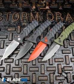 Boker Black Widow Strike Drop Point Automatic Knife Black (3.25" Red D2) -Adventure Knife Shop Boker Plus Strike Drop Point Automatic Knife OD Green Black D2 BHQ 97033 kp storm drain web 1