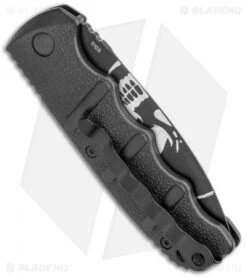 Boker Skull Kalashnikov Dagger Automatic Knife (3.25" Black D2) -Adventure Knife Shop Boker Skull Kalashnikov Dagger Auto Black D2 BHQ 48870 jr side