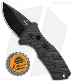 Boker Stubby Strike CA Legal Automatic Knife (1.9" Black D2) -Adventure Knife Shop Boker Stubby Strike CA Legal Auto Black 01BO441NSOI BHQ 99647 jr bottlecap