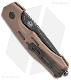 Boker Thunder Storm Automatic Knife Coyote Brown Aluminum (2.9" Blackwash AUS-8) -Adventure Knife Shop Boker Thunder Storm Auto Coyote Blak SW BHQ 110586 jr bottlecap
