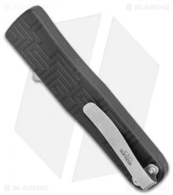 Boker USA OTF Automatic Knife Black Aluminum (3.5" Stonewash) -Adventure Knife Shop Boker USA OTF Auto Black Aluminum SW 06EX260 BHQ 94101 jr side