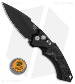 Hogue Knives EX-A05 Spear Point Automatic Knife Black G-Mascus (3.5" Black) -Adventure Knife Shop Hogue Auto Black spear point black blade BHQ 80673 er bottlecap