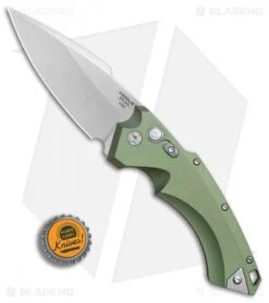 Hogue Knives EX-A05 Spear Point Automatic Knife OD Green (4" Stonewash) 34511 -Adventure Knife Shop Hogue Auto OD Green Spear Point Plain BHQ 80666 er bottlecap