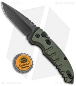 Hogue Knives A01 Microswitch Automatic Knife OD Green (2.6" Black) 24111 -Adventure Knife Shop Hogue Knives A01 Microswitch Auto OD Green Black 24111 BHQ 95382 jr bottlecap