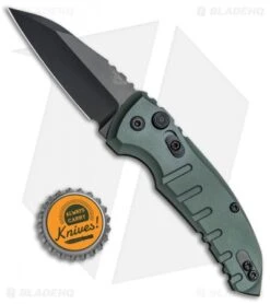 Hogue Knives A01 Microswitch Wharncliffe Automatic Knife OD Green (2.6" Black) -Adventure Knife Shop Hogue Knives A01 Microswitch Wharncliffe Auto OD Green Black 24101 EXLKRL BHQ 79351 jr bottlecap