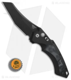 Hogue Knives EX-A05 Wharncliffe Automatic Knife Black G-Mascus (4" Black) -Adventure Knife Shop Hogue Knives X A05 Wharncliffe black G mascus black BHQ 76671 er bottlecap