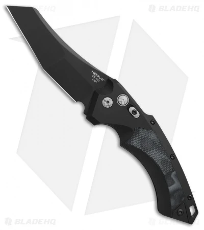 Hogue Knives EX-A05 Wharncliffe Automatic Knife Black G-Mascus (4" Black) -Adventure Knife Shop Hogue Knives X A05 Wharncliffe black G mascus black BHQ 76671 er