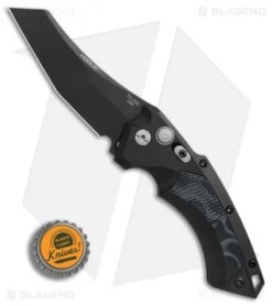 Hogue Knives EX-A05 Wharncliffe Automatic Knife Black G-Mascus (3.5" Black) -Adventure Knife Shop Hogue Knives X A05 Wharncliffe black G mascus black BHQ 76672 er bottlecap