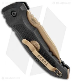 Hogue Sig Sauer A01 Microswitch Automatic Knife Wharncliffe (2.6" FDE) -Adventure Knife Shop Hogue Sig Sauer A01 Microswitch Auto Wharncliffe FDE 16100 BHQ 102933 jr side