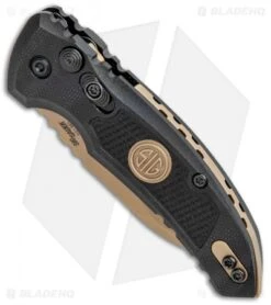 Hogue Sig Sauer A01 Microswitch Automatic Knife Wharncliffe (2.6" FDE) -Adventure Knife Shop Hogue Sig Sauer A01 Microswitch Auto Wharncliffe FDE 16100 BHQ 102933 jr spine