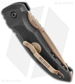 Hogue Sig Sauer A01 Microswitch Automatic Knife Drop Point (2.6" FDE) -Adventure Knife Shop Hogue Sig Sauer A01 Microswitch Automatic Knife Drop Point FDE BHQ 102934 kp jr side