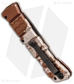 Piranha 21 Tactical Automatic Knife Tan Camo (3.375" Black) P-21CT -Adventure Knife Shop Piranha 21 Tactical Auto Tan Camo Black P 21CT BHQ 92498 jr side