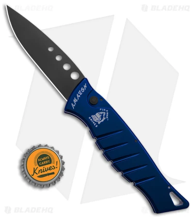 Piranha Amazon Automatic Knife Blue Tactical (3.45" Black) 4 Piranha Amazon Automatic Knife Blue Tactical (3.45" Black) - Image 4