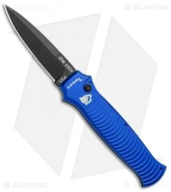 Piranha Bodyguard Automatic Knife Blue Tactical (3.3" Black)