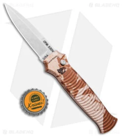 Piranha Bodyguard Automatic Knife Desert Camo Aluminum (3.3" Stonewash S30V) -Adventure Knife Shop Piranha Bodyguard Auto Desert Camo SW BHQ 23352 jr bottlecap