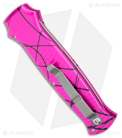 Piranha Bodyguard Automatic Knife Hot Pink (3.3" Stonewash) 3 Piranha Bodyguard Automatic Knife Hot Pink (3.3" Stonewash) - Image 3