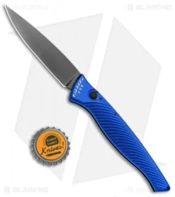 Piranha DNA Automatic Knife Blue Tactical (3.25" Black) -Adventure Knife Shop Piranha DNA Auto Blue Tactical Black BHQ 33080 jr bottlecap