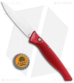 Piranha DNA Automatic Knife Red (3.25" Mirror) -Adventure Knife Shop Piranha DNA Auto Red Mirror BHQ 32969 jr bottlecap