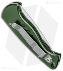 Piranha Fingerling Green Automatic Knife (2.5" Mirror Plain) -Adventure Knife Shop Piranha Fingerling Auto Green Mirror BHQ 0409 jr side