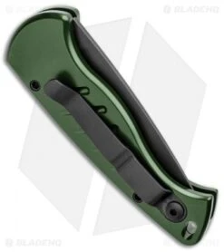 Piranha Fingerling Automatic Knife Green (2.5" Black) -Adventure Knife Shop Piranha Fingerling Auto Green Tactical Black BHQ 22932 jr side