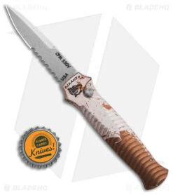 Piranha Mini-Guard Automatic Knife Desert Camo (2.9" SW Serr) -Adventure Knife Shop Piranha Mini Guard Automatic Knife Desert Camo 2in Stone Serr BHQ 17092 td size