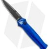 Piranha Mini-Guard Blue Tactical Automatic Knife (2.9" Black Plain)