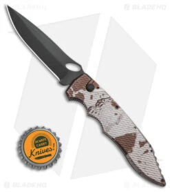 Piranha Mini Predator Desert Camo Tactical Automatic Knife (3.5" Black Plain) -Adventure Knife Shop Piranha Mini Predator Desert Camo Tactical Automatic Knife 3in Black Plain BHQ 14252 td size