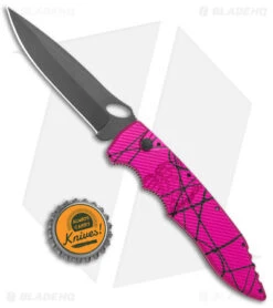 Piranha Mini Predator Purple/Black Tactical Automatic Knife (3.5" Black) -Adventure Knife Shop Piranha Mini Predator Pink Black Tactical Auto Black BHQ 139751 jr bottlecap