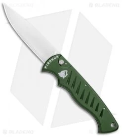 Piranha Green P-1 Pocket Automatic Knife (3.2" Mirror Plain)