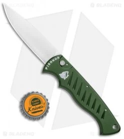 Piranha Green P-1 Pocket Automatic Knife (3.2" Mirror Plain) -Adventure Knife Shop Piranha P 1 Pocket Auto Green Mirror BHQ 0548 jr bottlecap