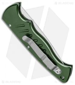 Piranha Green P-1 Pocket Automatic Knife (3.2" Mirror Plain) -Adventure Knife Shop Piranha P 1 Pocket Auto Green Mirror BHQ 0548 jr side