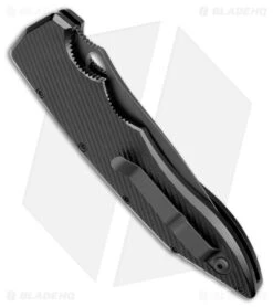 Piranha Predator Black Tactical Automatic Knife (4.1" Black) -Adventure Knife Shop Piranha Predator Black Tactical Auto Black BHQ 12721 jr side