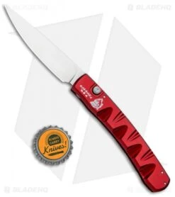 Piranha Virus Automatic Knife Red (3.25" Mirror) -Adventure Knife Shop Piranha Virus Auto Red Mirror BHQ 28396 jr bottlecap